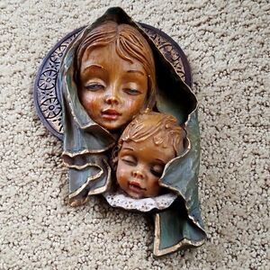 Vintage Mother and Child Wall Plaque